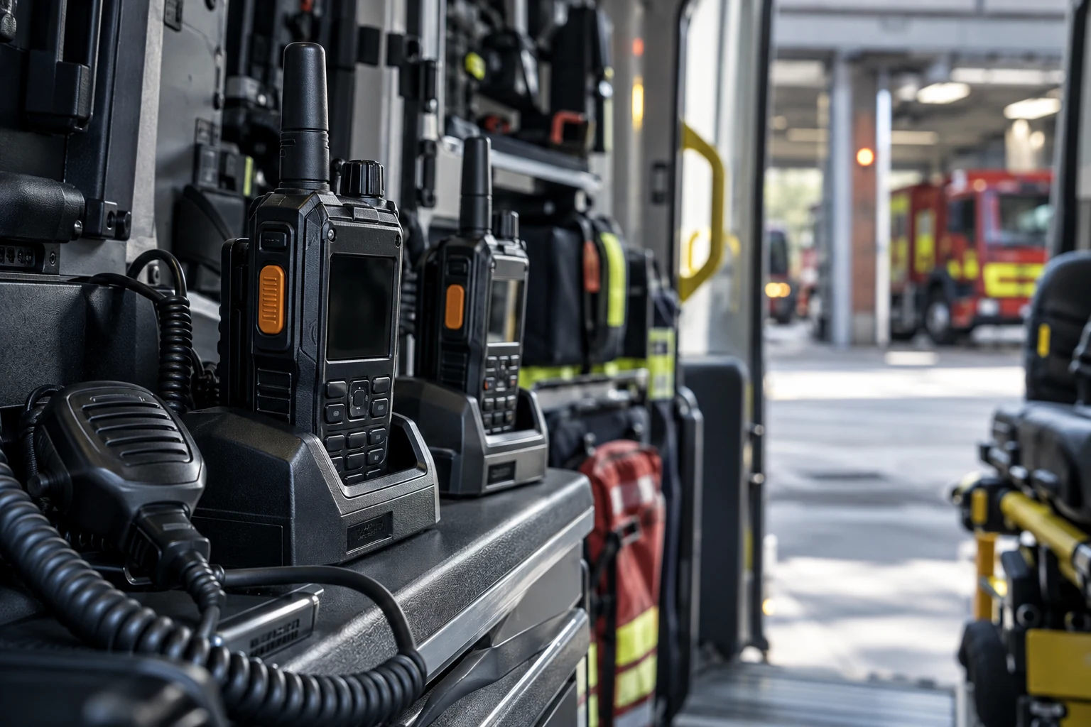 Professionella radioterminaler i ett utryckningsfordon