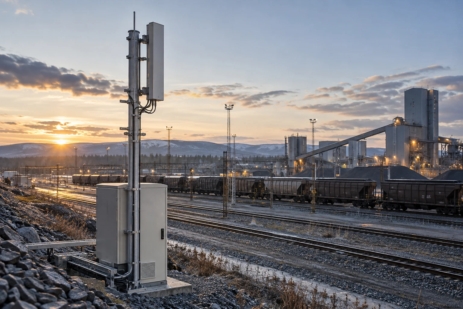 Industrial transport environment with a communication installation