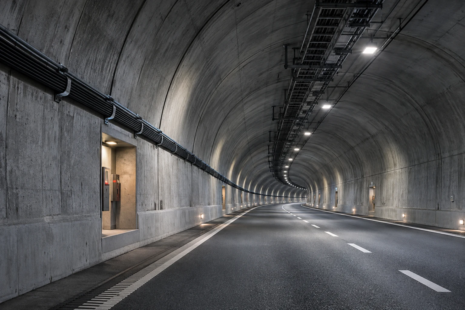 Kabelinstallationer för radiotäckning i en tunnel